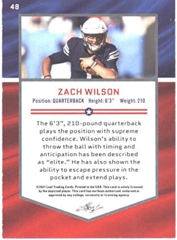 2021 Yaprak Taslak 48 Zach Wilson Tüm Amerikan RC Çaylak BYU Cougars Futbol Ticaret Kartı