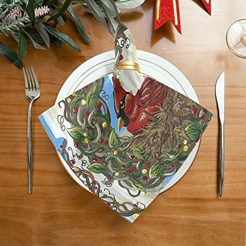YUEND Bez Peçeteler Baskı Karşılama Kırmızı Kuş Çelenk Ayçiçeği masa örtüleri Aile Ziyafetler Düğün Partiler Restoran Yemekleri