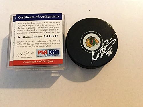 Marko Dano İmzalı Hokey Diski Chicago Blackhawks PSA/DNA COA b İmzalı NHL Diskleri İmzaladı