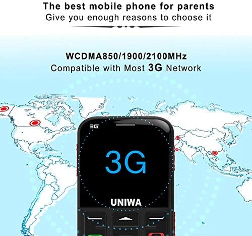 Büyük Düğme Telefon Büyük Düğme UNIWA V808G 2.31 inç 1400 mAh Cep Telefonu ile bir Kamera SOS FM Torch El Feneri Şarj Standı