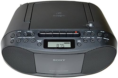 Sony Kompakt Taşınabilir Stereo Ses Sistemi MP3 CD Çalarlı Boombox, Dijital Tuner AM / FM Radyo, Teyp Kaset Kaydedici, Kulaklık