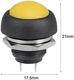 uxcell 1 Adet, 12mm Sarı Anlık Push Button Anahtarı Yuvarlak Düz Düğme SPST NO