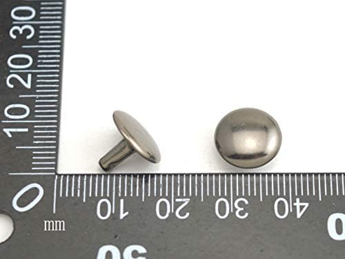 Fenggtonqıı Simli Çift Kap Deri Perçinler Boru Şeklindeki Metal Çiviler Kap 12mm ve Sonrası 8mm Paketi 40 Takım