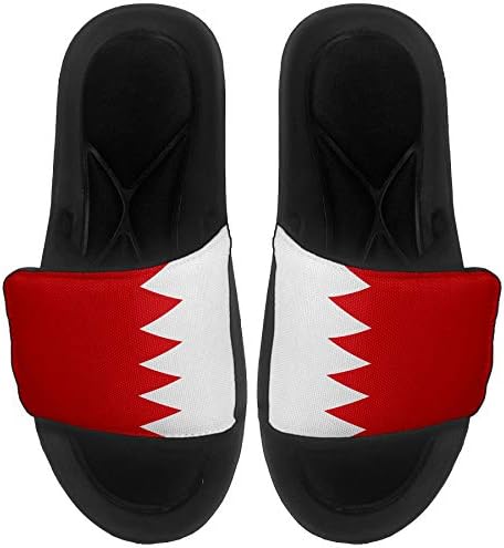 ExpressİtBest Yastıklı Slide-On Sandalet / Erkekler, Kadınlar ve Gençler için Slaytlar-Bahreyn Bayrağı (Bahreyn) - Bahreyn Bayrağı