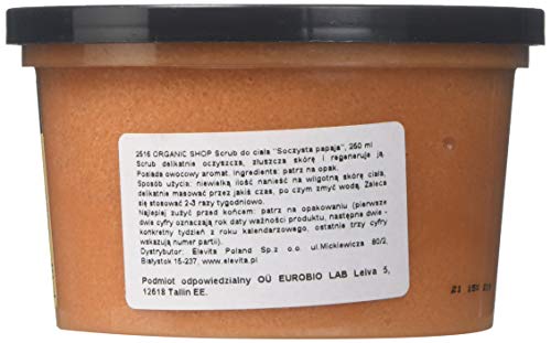 Organik Mağaza Vücut Fırçalayın Doğal Sulu Papaya ve Şeker 250ml
