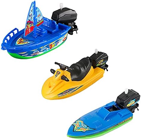 NEXTAKE Wind-up Tekne Küvet Oyuncak Seti, komik Windup Sürat Teknesi Küvet Oyuncak Jet Ski Clockwork Yelkenli Su Oyuncak Motorbot