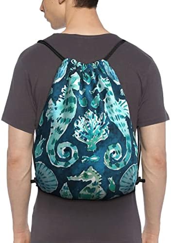 Denizatı ipli sırt çantası, spor salonu Sackpack çanta Yoga spor yüzme seyahat plaj için