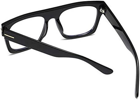 Engelleme mavi ışık Gözlük Boy Squared Nerd Çerçeve Kalın Jant Bilgisayar Oyun Cep Tablet Gözlük Göz Yorgunluğunu Azaltmak (Siyah)