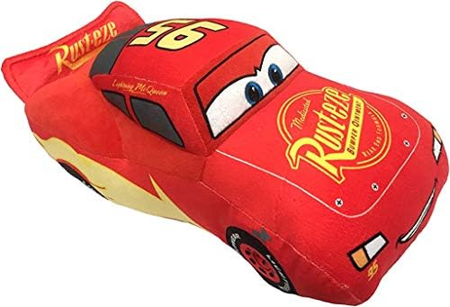 Disney Pixar Arabalar 3 Peluş Dolması Yıldırım Mcqueen Kırmızı Yastık Buddy-Çocuklar Süper Yumuşak Polyester Mikrofiber, 17 inç