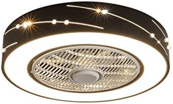 JYDQM İnce Siyah Üç renkli Karartma Yaratıcı Tasarım Üç Hızlı Rüzgar Ayarı LED Fan Tavan lambası