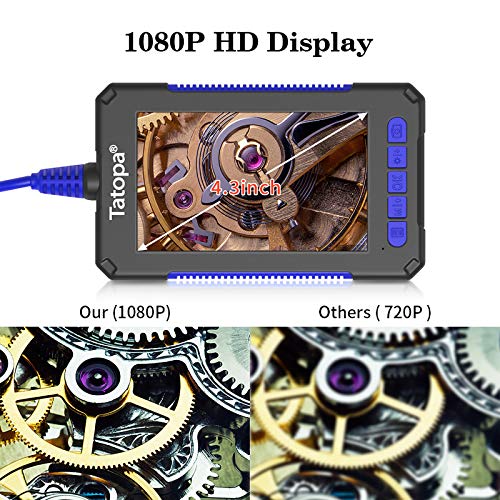 Çift Lens muayene kamera, Borescope endoskop kamera, kanalizasyon kamera 8 + 1 LED ışıkları 1080 P HD 4.3 inç IPS ekran, 2600