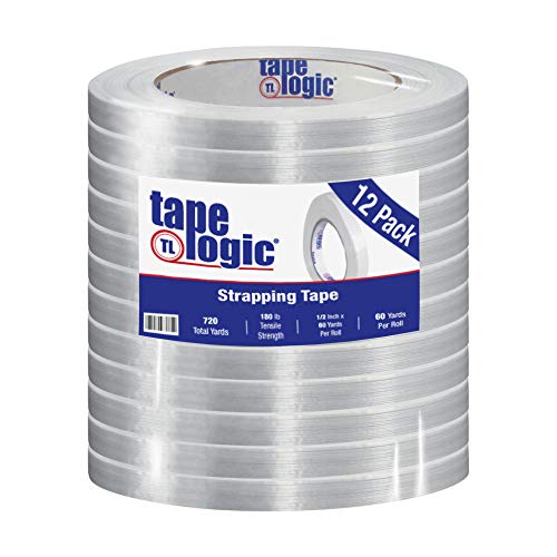 Poly Bag Guy Tape Logic 1400 Çemberleme Bandı, 1/2 x 60 yds, Şeffaf, 12 / Kutu