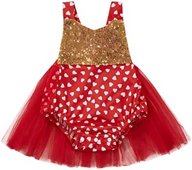 Yccutest Yenidoğan Bebek Bebek Kız sevgililer Günü Romper Elbise Toddler Onesie Giysileri Kolsuz Kalp Fırfır Bodysuit Kıyafet