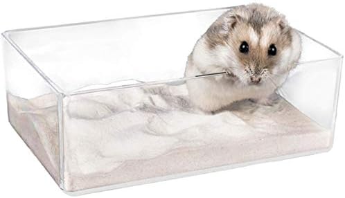 N-A Duyppy Hamster Kum Banyo Şeffaf Akrilik Tuvalet Tepsi Banyo için Kirpi Sincap Hamster Kobay ve Küçük Hayvan
