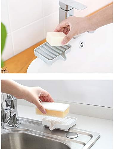 Drenaj Sabunluk, bar sabunluk ile Drenaj Şelale Banyo Mutfak Tezgah Sabun Tepsi Kutusu Çamaşır Beyaz Plastik Sabun Durumda Su