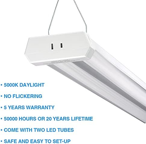 Garaj için Linkable LED Mağaza ışığı, 42W 5000lm 4FT, 6000-6500K Gün Işığı Beyazı, Çekme Zinciri (AÇIK / Kapalı), 5 Yıl Garanti,