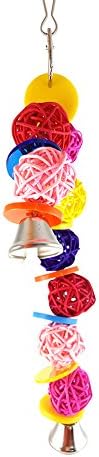 Phoenixb2c Moda Renkli Pet Kuş Oyuncak Rattan Topları Çan Papağan Bite Oyun Oyuncak Pet Kuş Kafesi asılı dekorlar ıçin Iyi Hediye